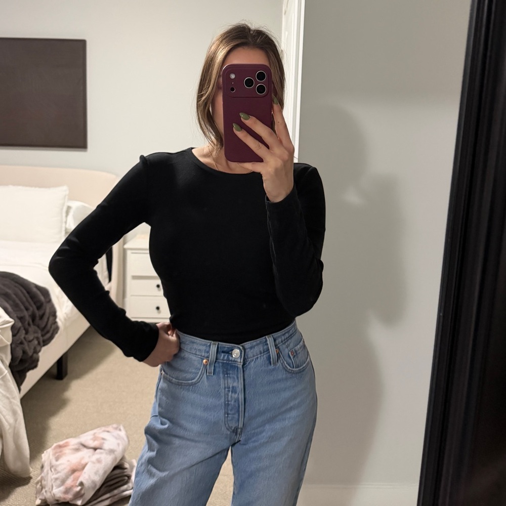 Zara Black Long Sleeve Top